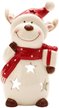 Фигурка керамическая Олень с подарком 14см, красно-белый, SYTCB-3825149 Фигурка керамическая Олень с подарком 14см, красно-белый, SYTCB-3825149