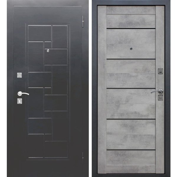 Дверь входная Доминанта серебро бетон серый 960х2050мм правая