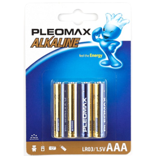 Батарейка алкалиновая Pleomax ААА/LR03-4BL 4шт