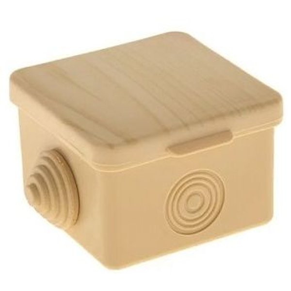Коробка распаячная для открытой установки УПр 65х65/45 цвет сосна