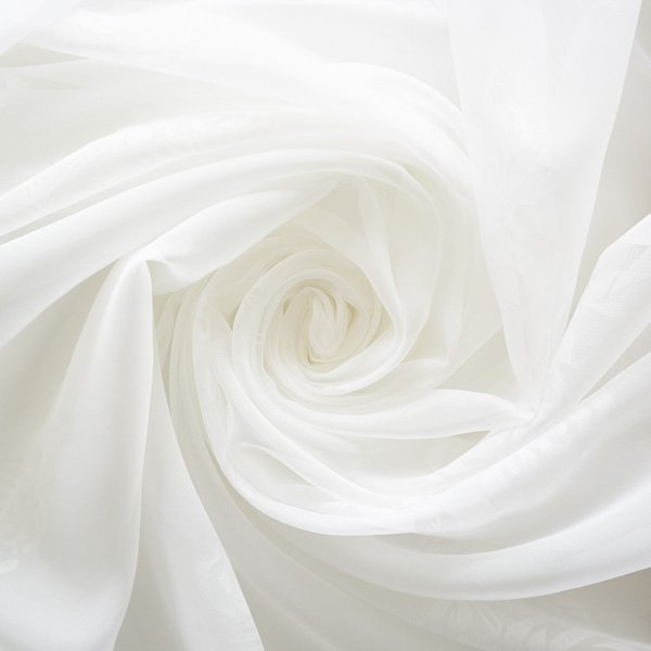 Штора готовая вуаль с тиснением 300х260см Роза белый