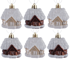 Набор украшений Домики 6шт 5х4см, кофе+шампанское, SYQC-0123077