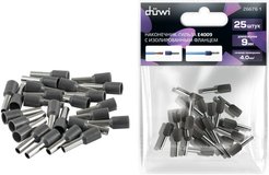 Наконечник-гильза duwi Е4009 4мм² с изолированным фланцем 25шт
