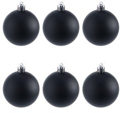 Набор шаров 6шт 6см черный матовый, SYQA-0123303