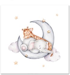 Постер 30х30 Жираф и слоник