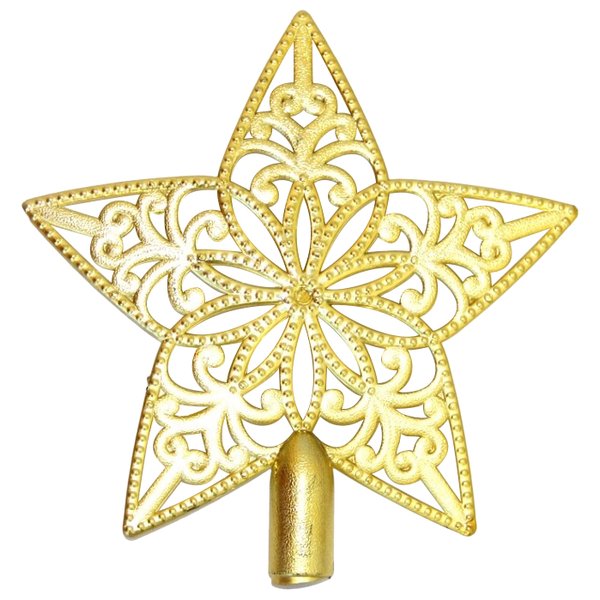 Наконечник-звезда на елку 19см золото ажурная SYSDX-332031