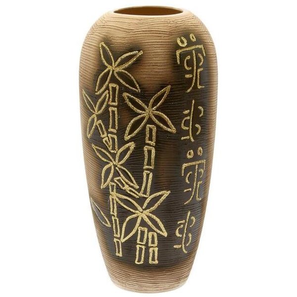 Ваза керамическая,коллекция Аурика,22×22см,высота 45см,бамбук глазурь,цвет зеленый,1142399