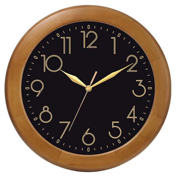 Часы настенные d30см Классика дерево, круглые, светло-коричневый, батарейка в комплекте 11161180