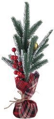Украшение настольное Елочка 35см с красными ягодами, SYSPS-0823008