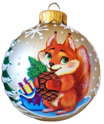 Украшение елочное Рыженькая белочка 8см подарочная упаковка