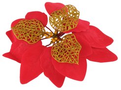 Цветок декоративный 22см, красный, на клипсе, SYSDH-3023080