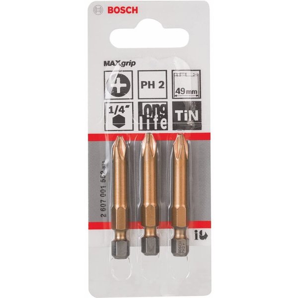 Биты Bosch  PH2 TIN,49мм 3шт