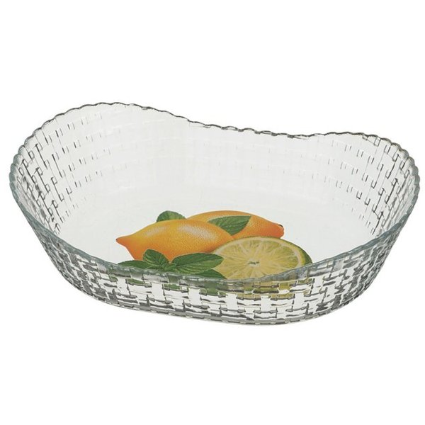 Блюдо для слоеных салатов Лимоны стекло арт.484-483 26х18см