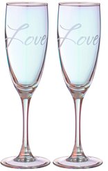 Набор бокалов д/шампанского Lefard Любовь 170мл 2шт стекло