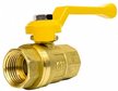 Кран латунный шаровый для газа STI 1/2" внутренняя резьба, ручка рычаг