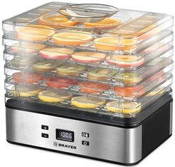Электросушилка для овощей и фруктов Brayer BR1900 240Вт, 5 поддонов