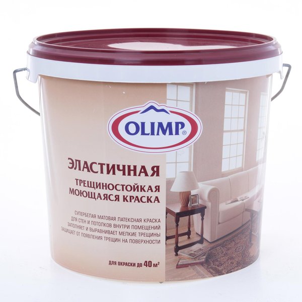 Краска Олимп эластичная суп/бел.моющаяся (5л)