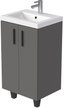Тумба напольная VEIN 50см антрацит в комплекте с раковиной