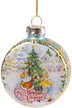 Украшение подвесное новогоднее Барабан с сосной 6,5x6,5x3см стекло,87364 Украшение подвесное новогоднее Барабан с сосной 6,5x6,5x3см стекло,87364
