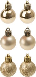 Набор шаров 6шт 3см золото (глянец 2шт, матовые 2шт, глиттер 2шт) SYQA-0124043-G