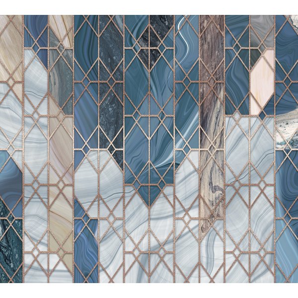 Фотообои виниловые на флизелиновой основе Мраморная мозаика 300х270 см