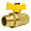 Кран латунный шаровый для газа STI 1/2" наружная-внутренняя резьба, ручка бабочка