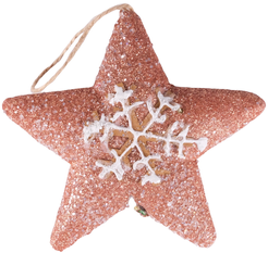 Украшение звезда 13,5см розовый SYPMQA-1021331