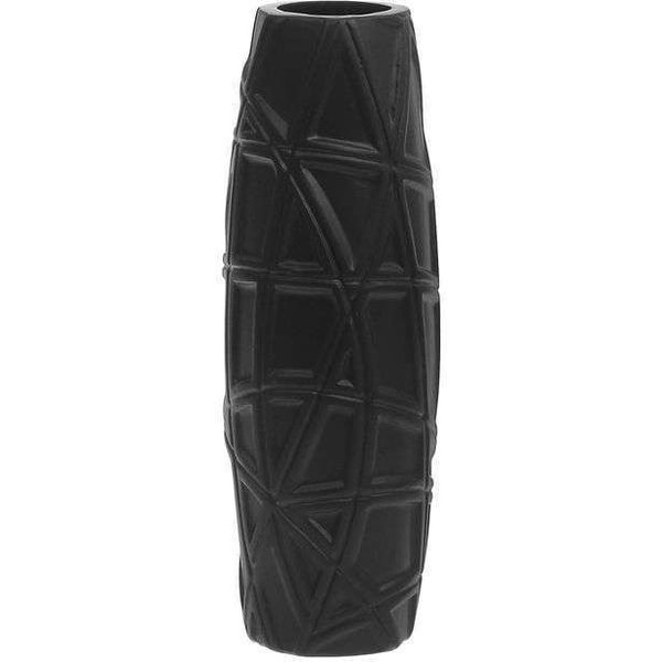 Ваза керамическая,коллекция Этюд полосы,высота 30см,форма овал,цвет черный,1205802