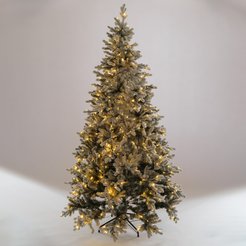 Ель искусственная Оливия 240см, флокированная, 630LED, теплый белый свет ПЭ+ПВХ