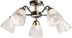 Люстра Альфа 5х40W E27 металл, стекло, черный