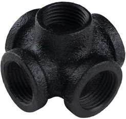 Соединитель для труб 5-ти сторонний 5см черный