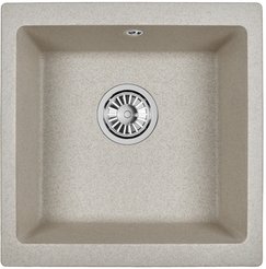 Мойка для кухни врезная Granula 4451 46х45см глубина чаши 20см, кварц, бежевый