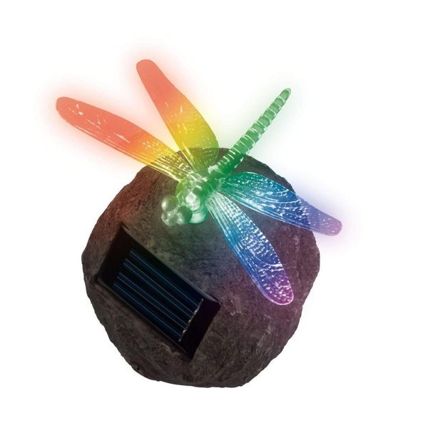 Светильник садовый Стрекоза на камне RGB-светодиод USL-S-117/RT090 Dragonfly on rock