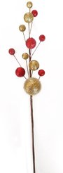 Украшение интерьерное Magic Time Ветка золото, красный 3,5х8х47см арт.92419