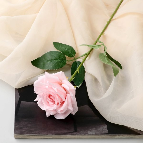 Цветы искусственные Роза Гран При 8х56см розовый 