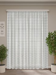 Тюль клетка Макраме 300х270 белая
