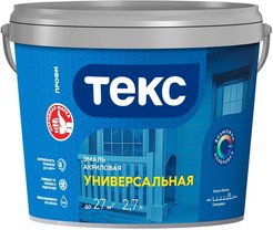 Эмаль универсальная акриловая ТЕКС Профи база А глянцевая 2,7л