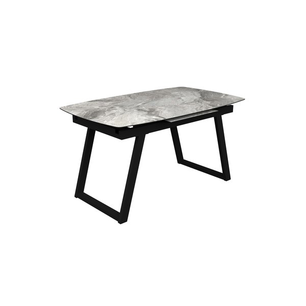 Стол обеденный раздвижной Майнц плюс 1400/1900х750х850мм прямоугольный, МДФ/металл, серый
