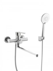 Смеситель для ванны Agger Easy A3121122 в комплекте с душевыми аксессуарами, сатин матовый