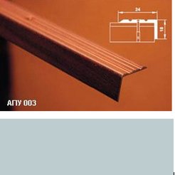 Порог угол внешний АПУ 003 24х18х1350мм открытое крепление Серебро(01)