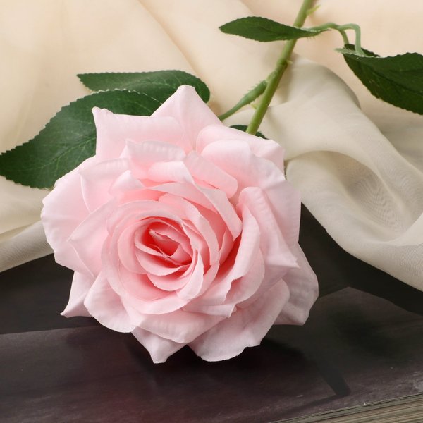 Цветы искусственные Роза Гран При 8х56см розовый 
