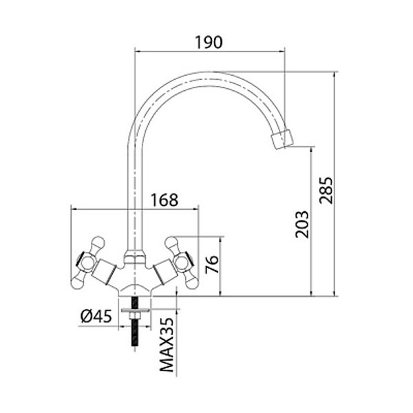 Смеситель для кухни milardo duplex dupsb0jm05