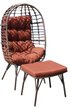 Набор садовой мебели Марбелья (кресло-кокон+табурет), сталь/иск.ротанг, полиэстер 180г, коричневый, TY706018