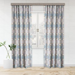 Штора готовая портьерная Фигуры блэкаут 160х260 серый 