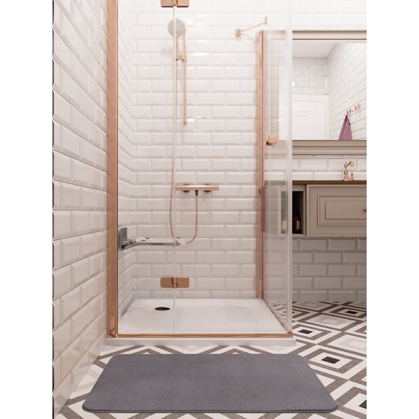 Коврик для ванной комнаты 50х80см N-37 серый, полиэстер