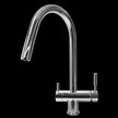 Смеситель для кухни с краном для питьевой воды БАРЬЕР SAFE FLEX-01АRSS Серебро