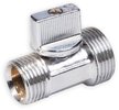 Кран латунный шаровый (мини) 3/4"х1/2" хромированный, наружная резьба, ручка флажок