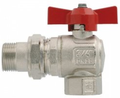 Кран шар.Itap Ideal 298 1" угловой с накидной гайкой (бабочка) 36360