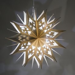 Украшение Снежинка 30см, белая, с подсветкой 15LED, холодный белый свет, бумага, HL222008-30