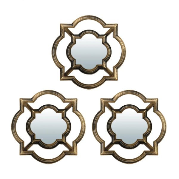 Комплект QWERTY декоративных зеркал Канны 3шт бронза, 25смх25см, d12см